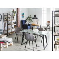 Scaun Tapitat HALS VELVET Genarom SN Bluvel 19 / Negru